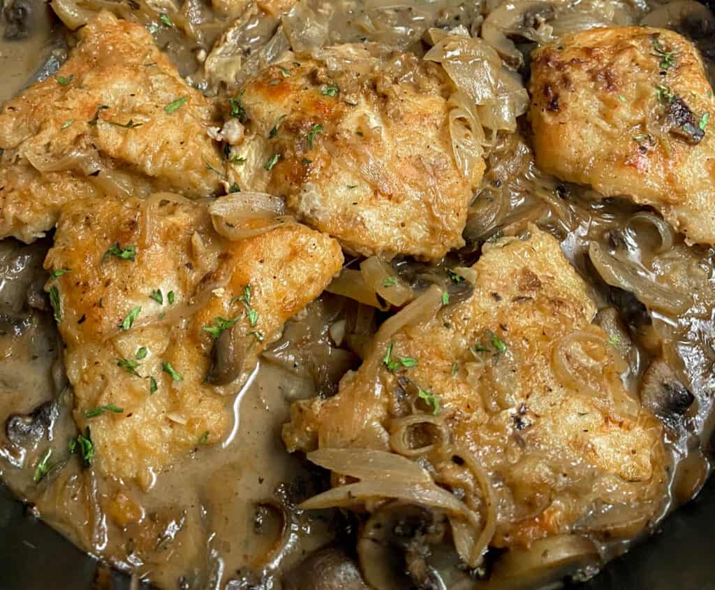 Chicken Marsala close up