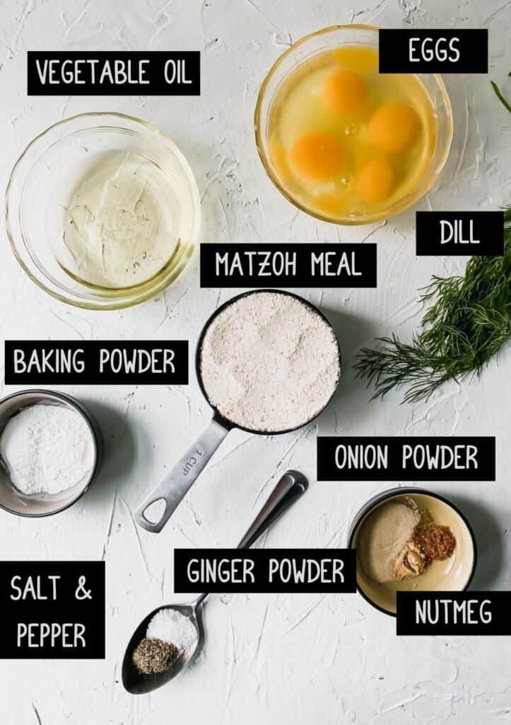 Ingredients for Matzo Balls (see recipe for details)